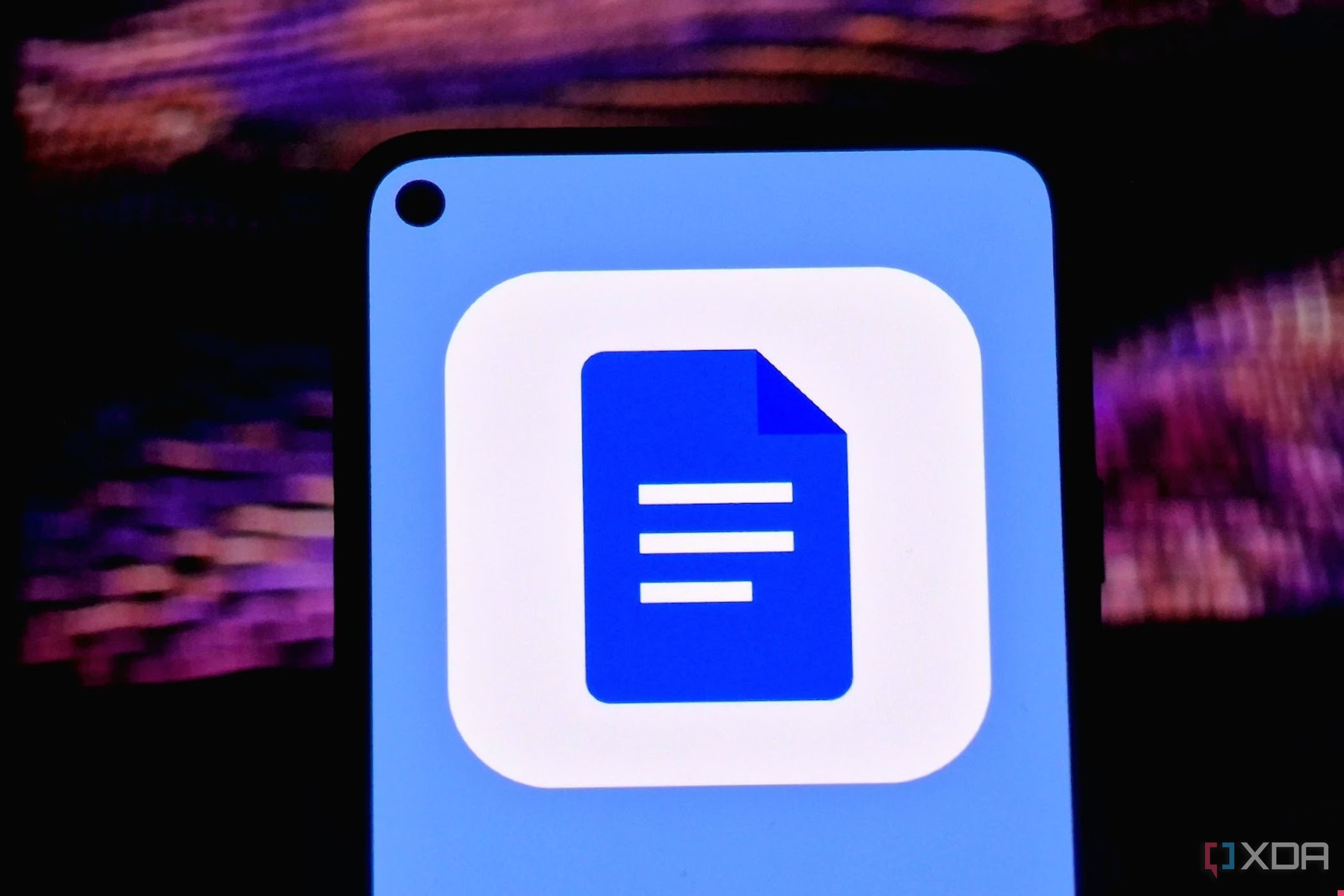 Google Docs logo on a phone 
