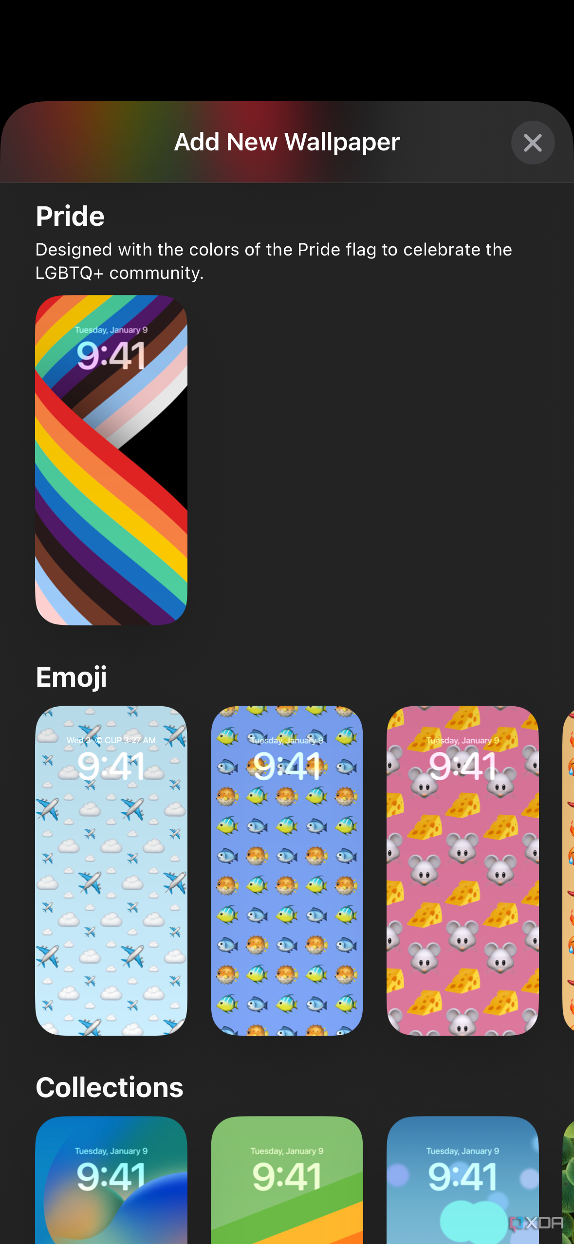 Pride wallpaper section on iOS 16.5 beta 4