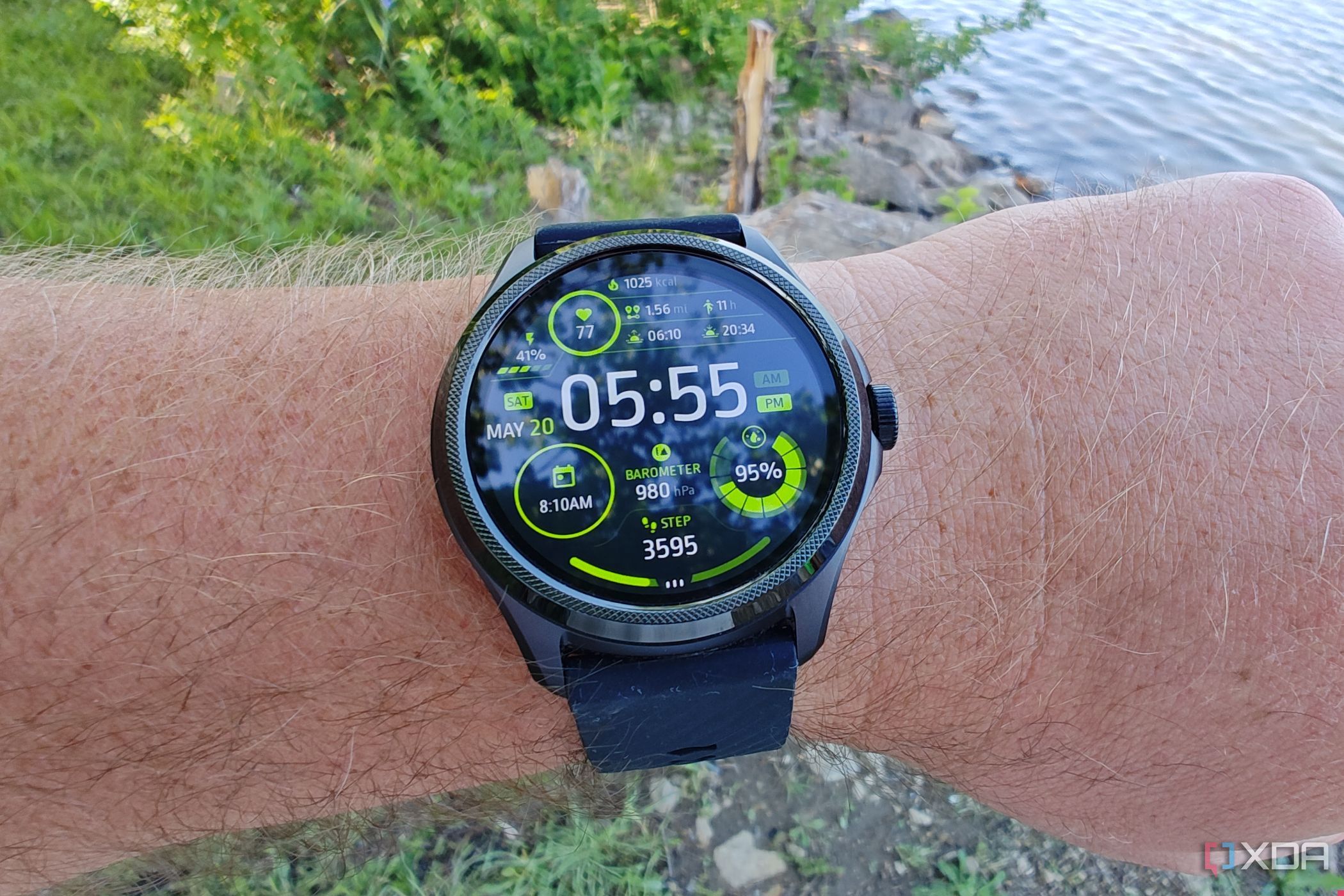 Mobvoi TicWatch Pro 5 showing the OLED watch face