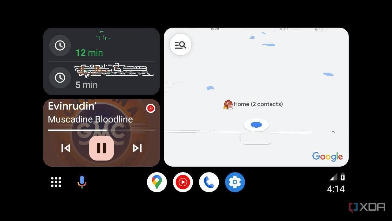 Android Auto screenshot of the home screen