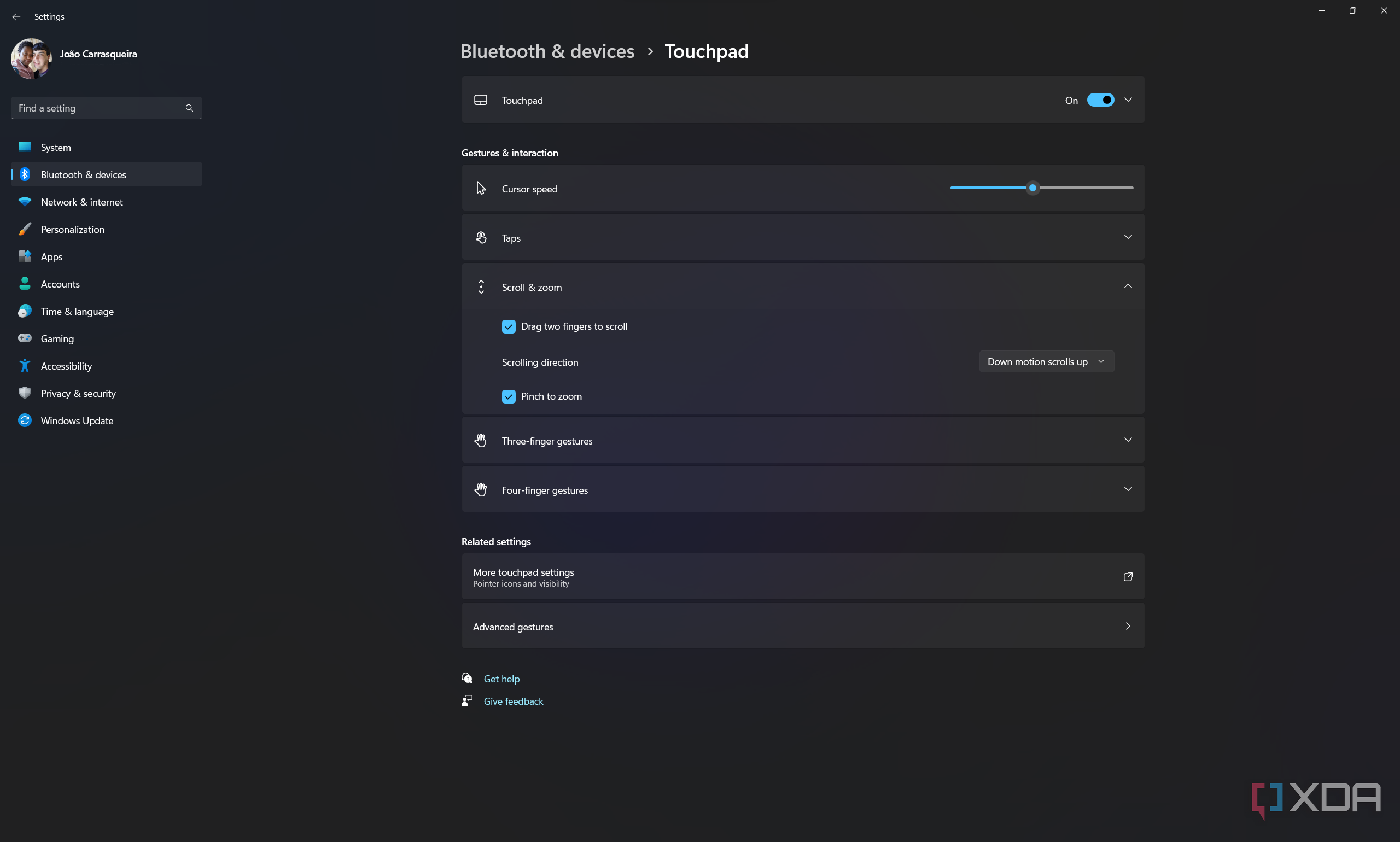 How to customize touchpad gestures in Windows 11