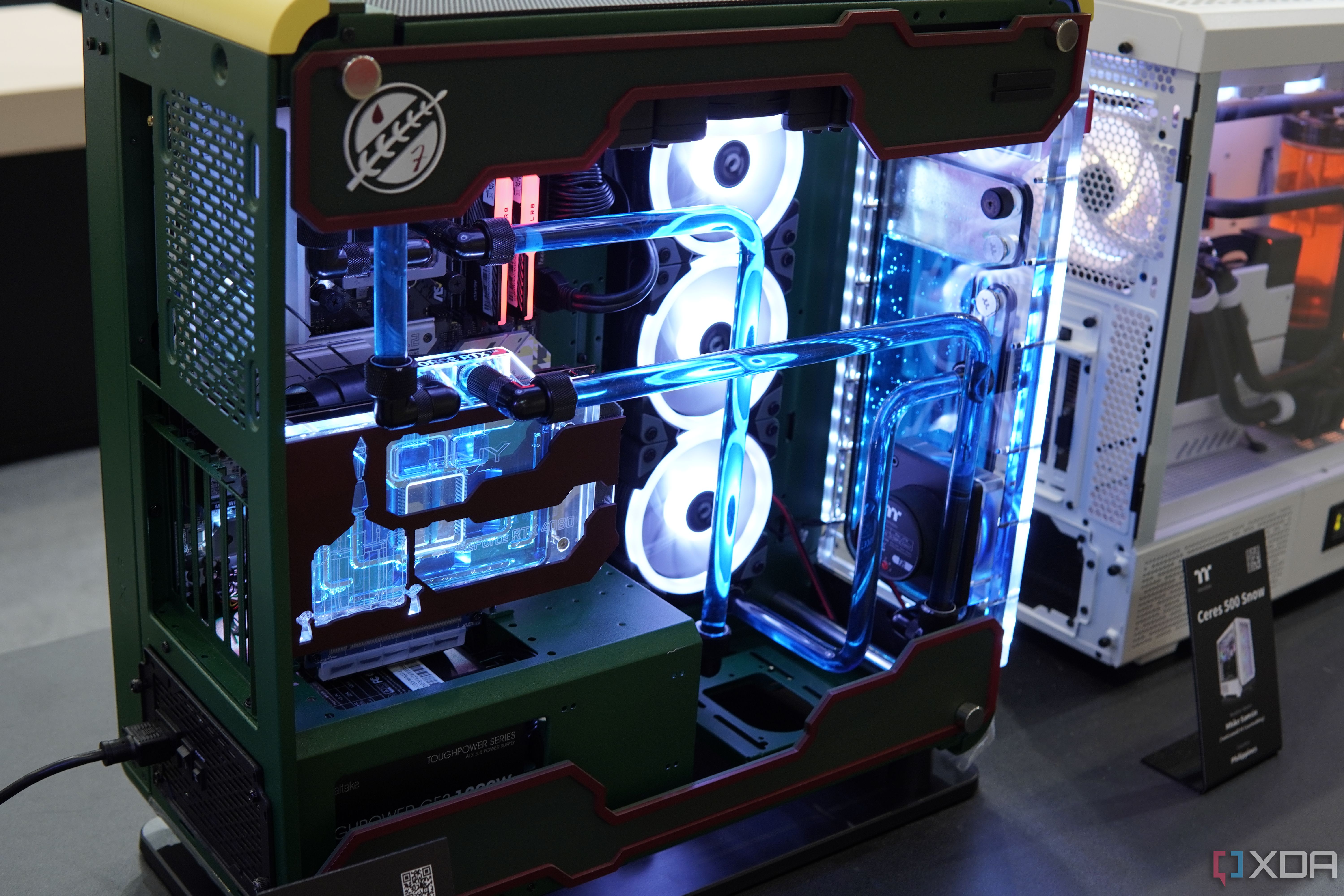 A custom PC based on the Thermaltake Core P6 TG Racing Green