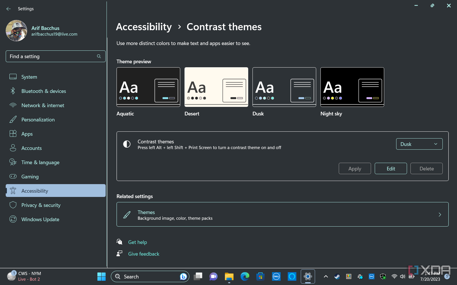 Modo de contraste en Windows 11