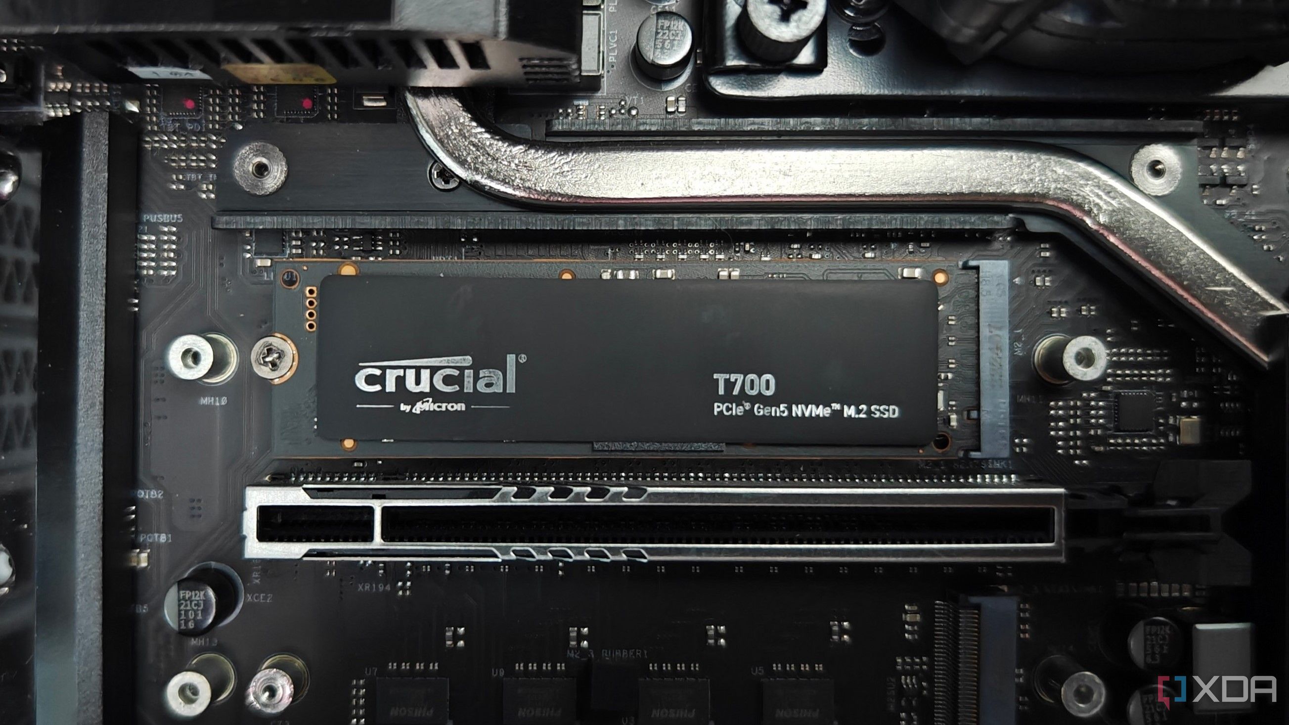 Crucial T700 SSD on a motherboard