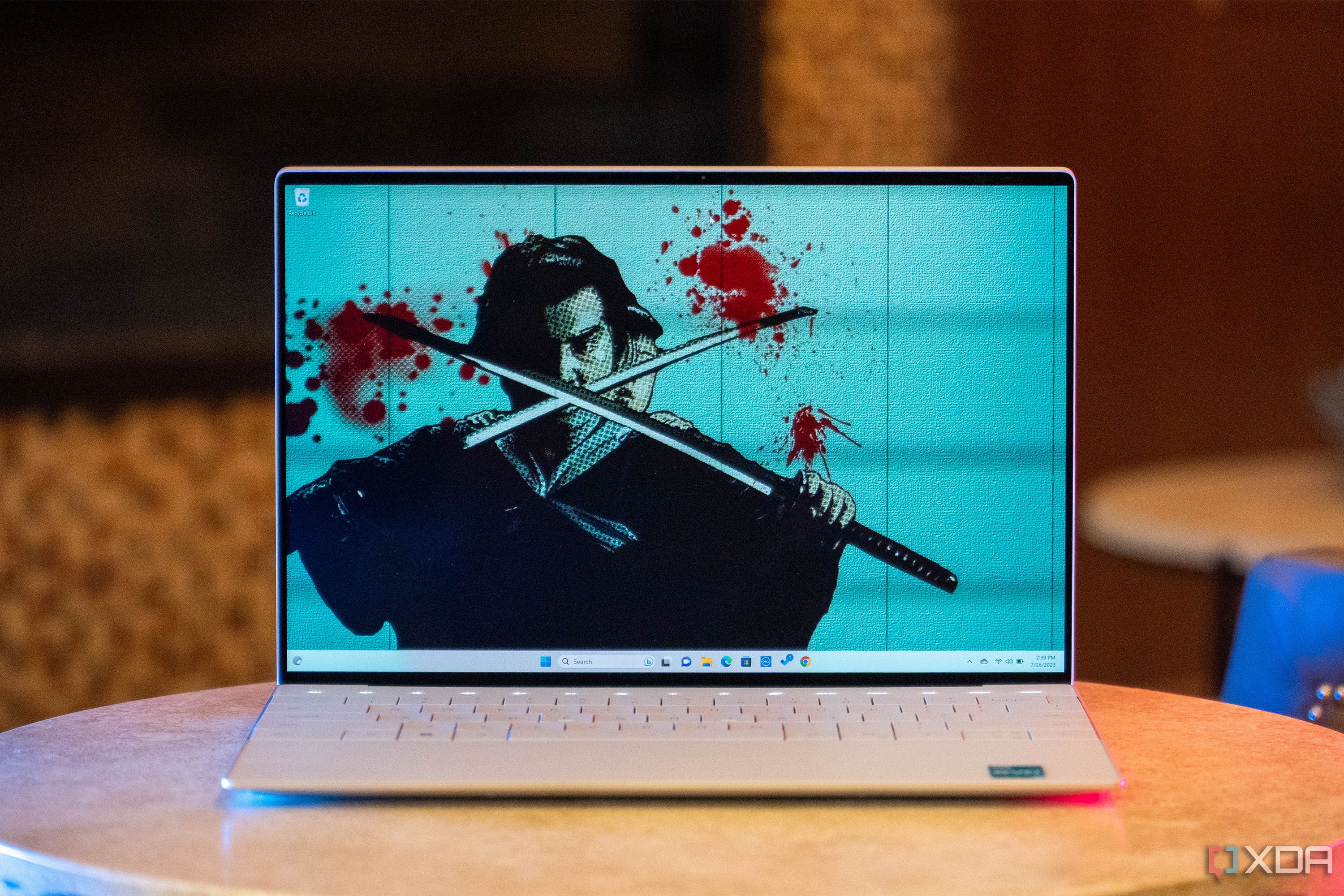 Dell XPS 13 Plus laptop with super cool Lone Wolf and Cub wallpaper