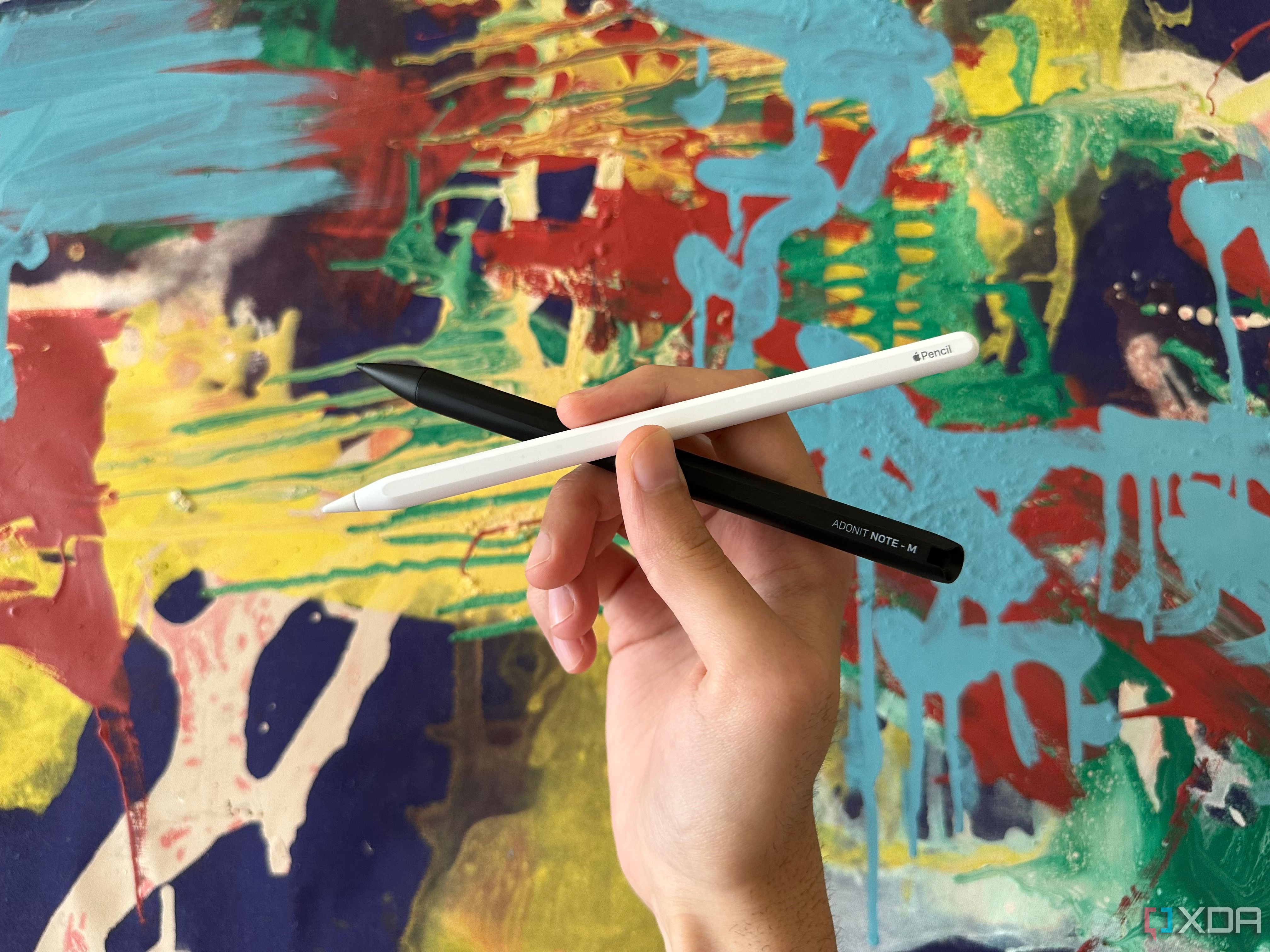 Adonit Note-M and Apple Pencil 2 side by side