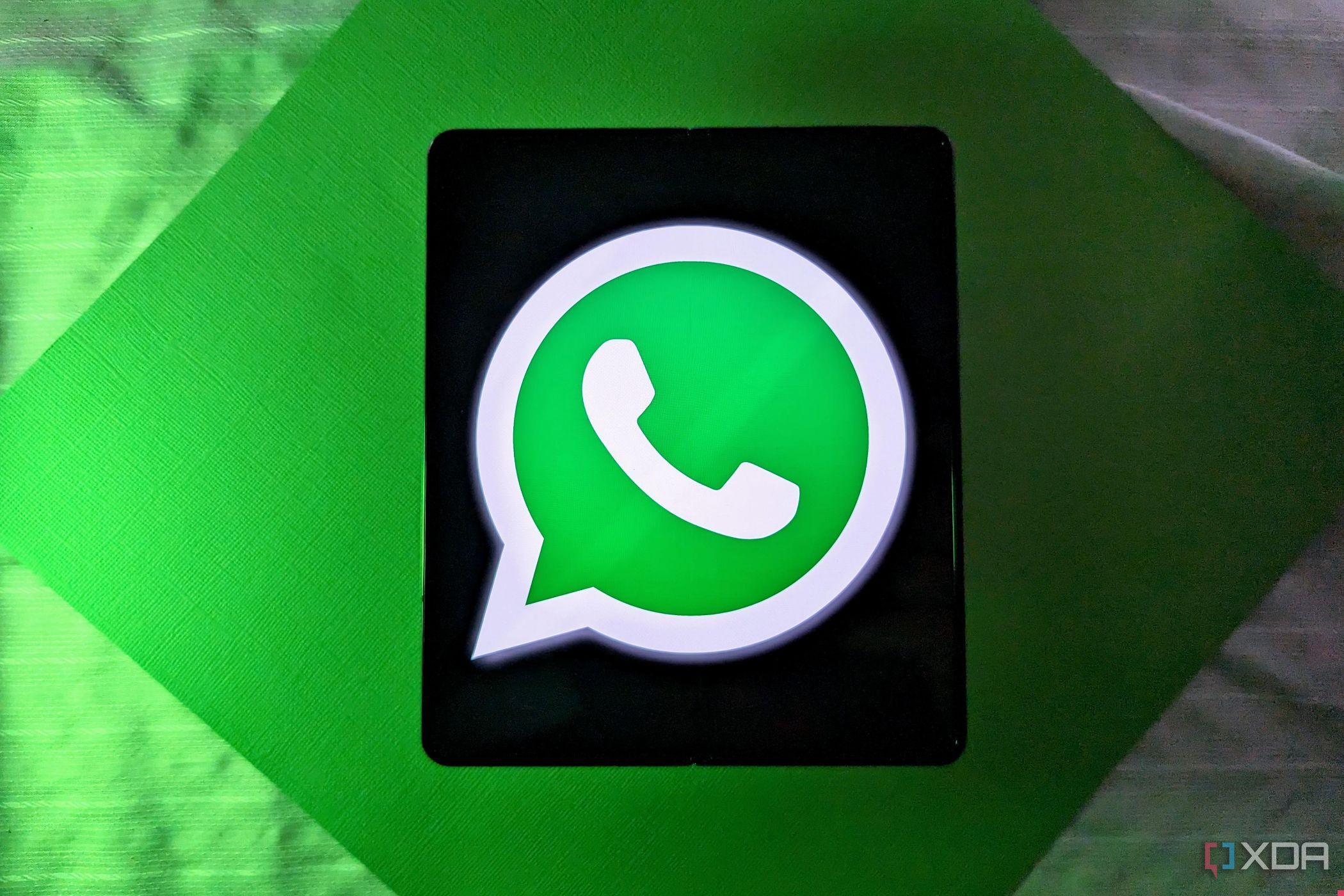 WhatsApp logo on Galaxy Z Fold 4