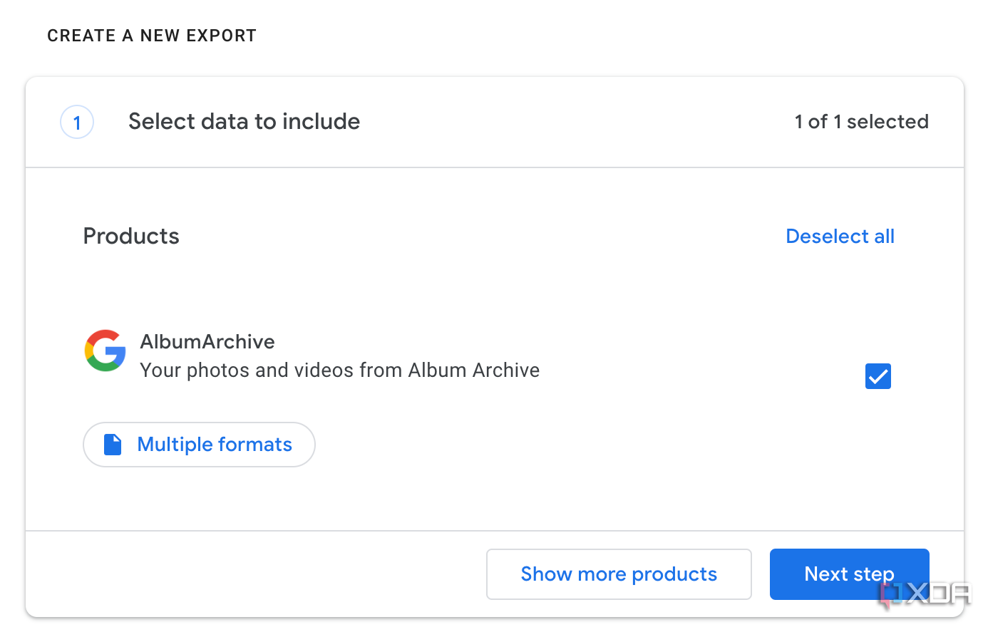 Archivo de álbumes en Google Takeout