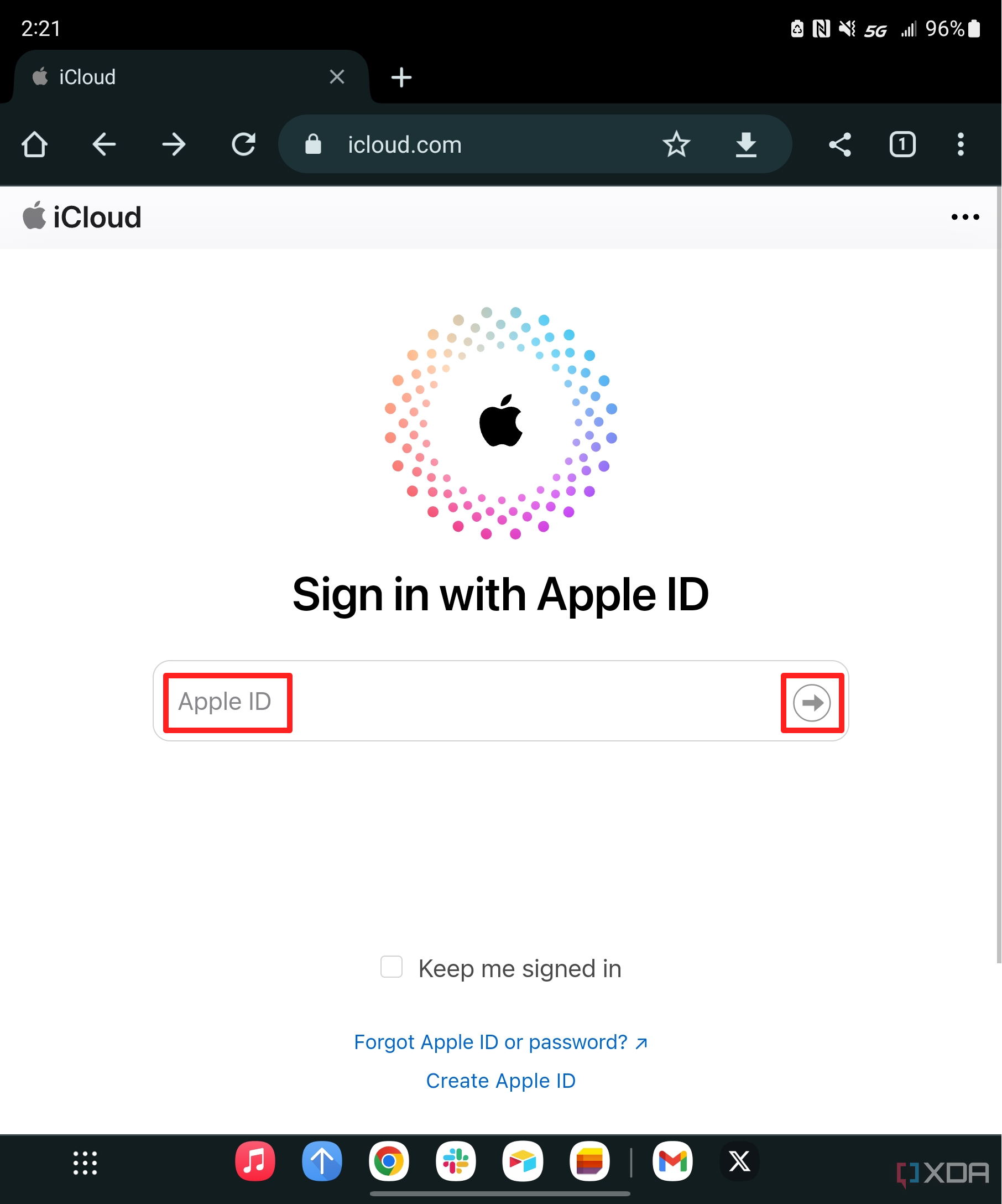 Enter-Apple-ID-iCloud-Android