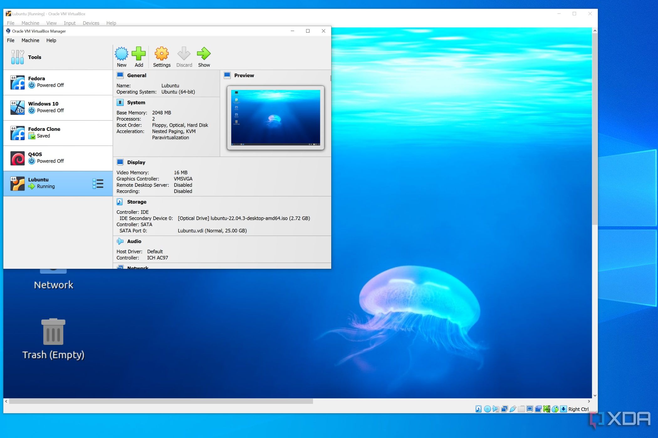 Скриншот Lubuntu, работающего на VirtualBox.