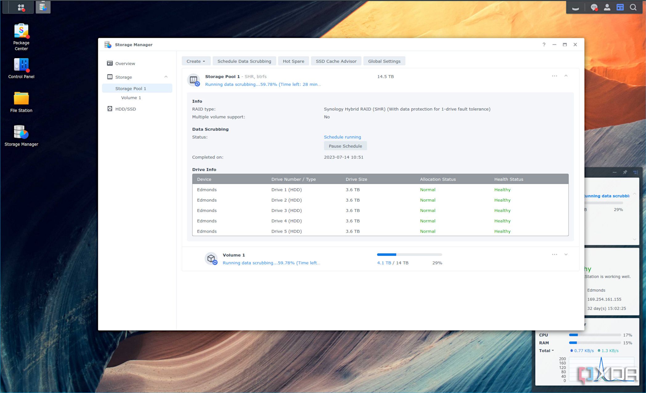 Administrador de almacenamiento Synology DSM 7