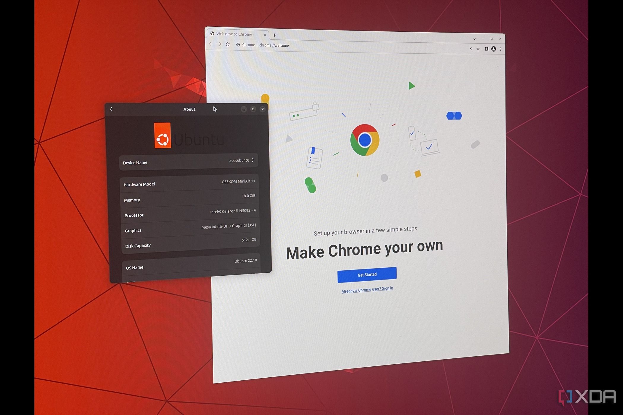 Chrome running on Ubuntu Linux