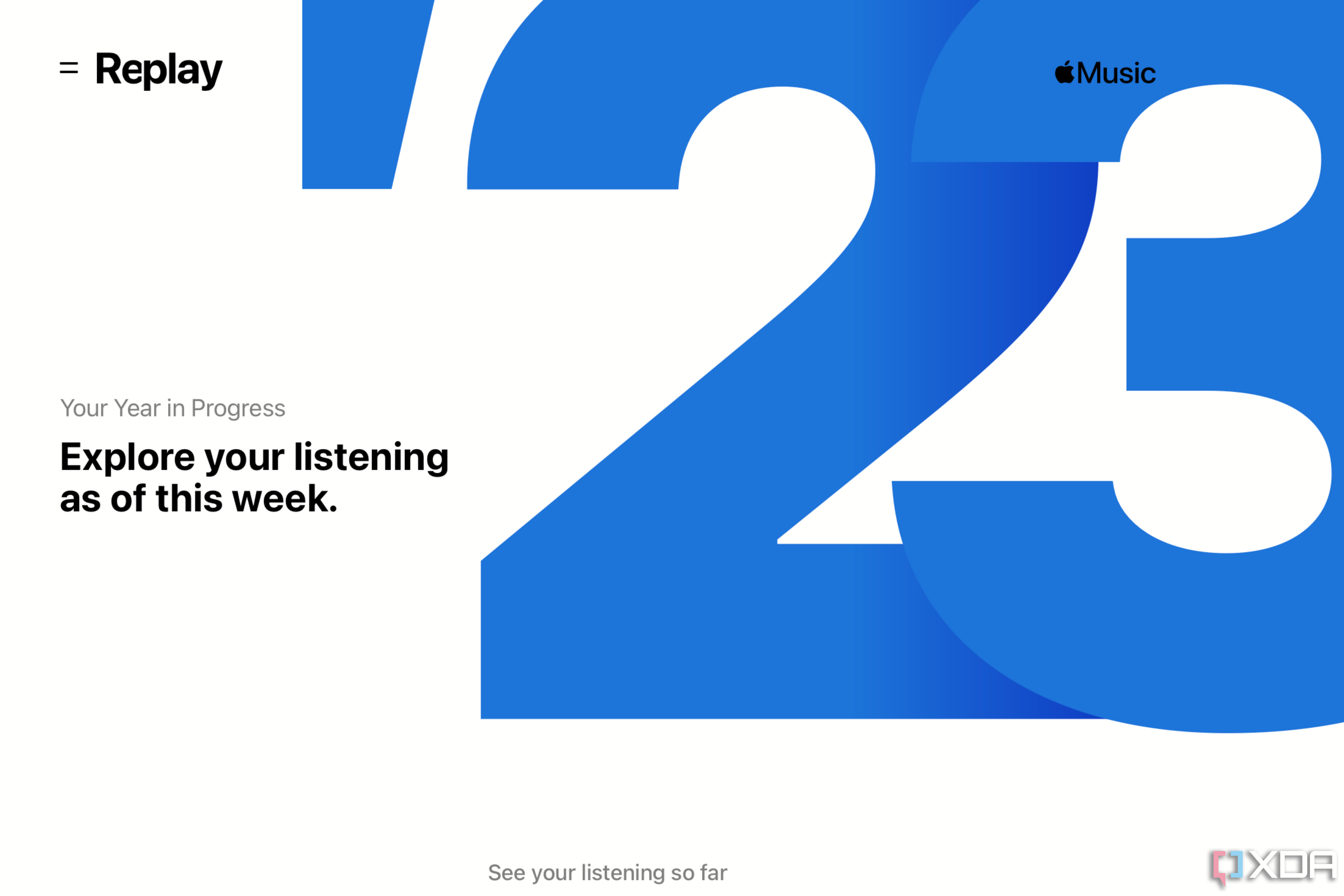 A screenshot of the Apple Music Replay 23 landing page.