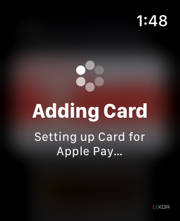 Adding Card progress wheel in Apple Wallet app on Apple Watch