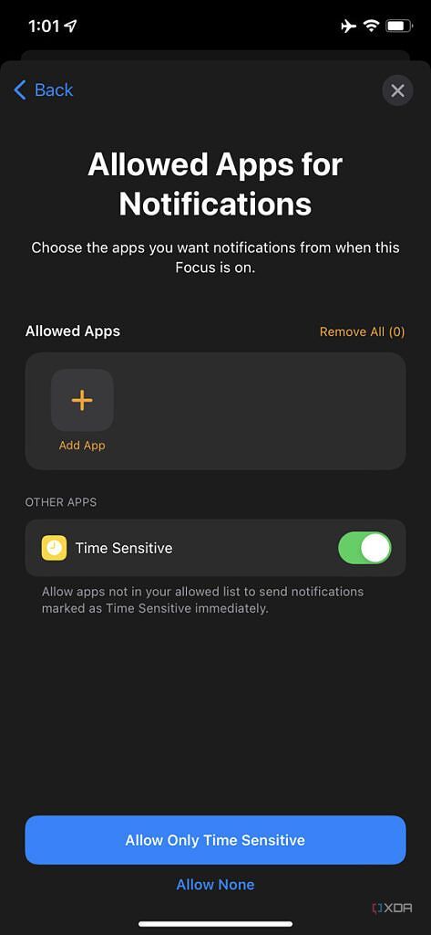 allowed apps for notifications