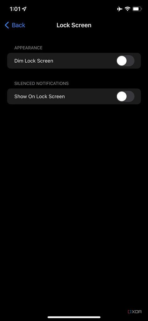 focus Lock Screen settings