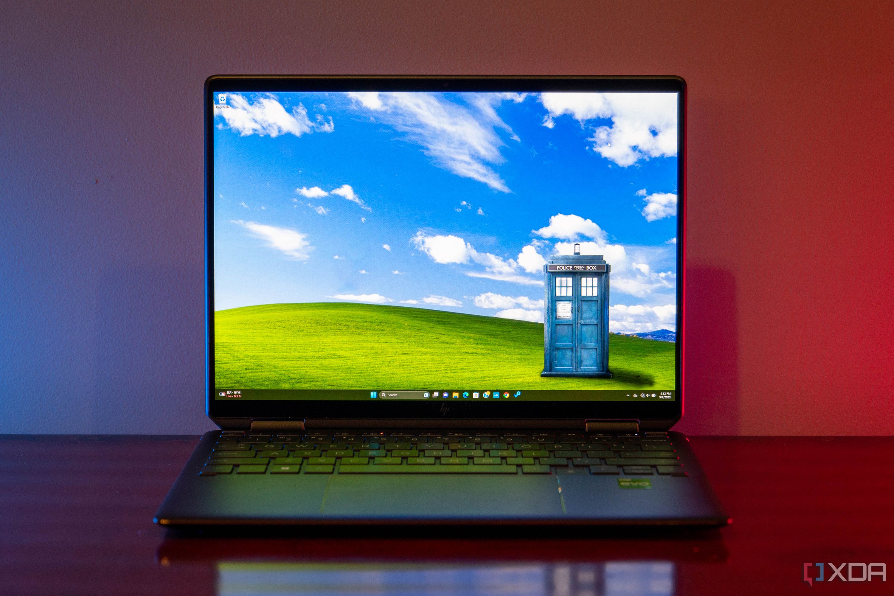 The HP Spectre x360 opened up on the Windows desktop