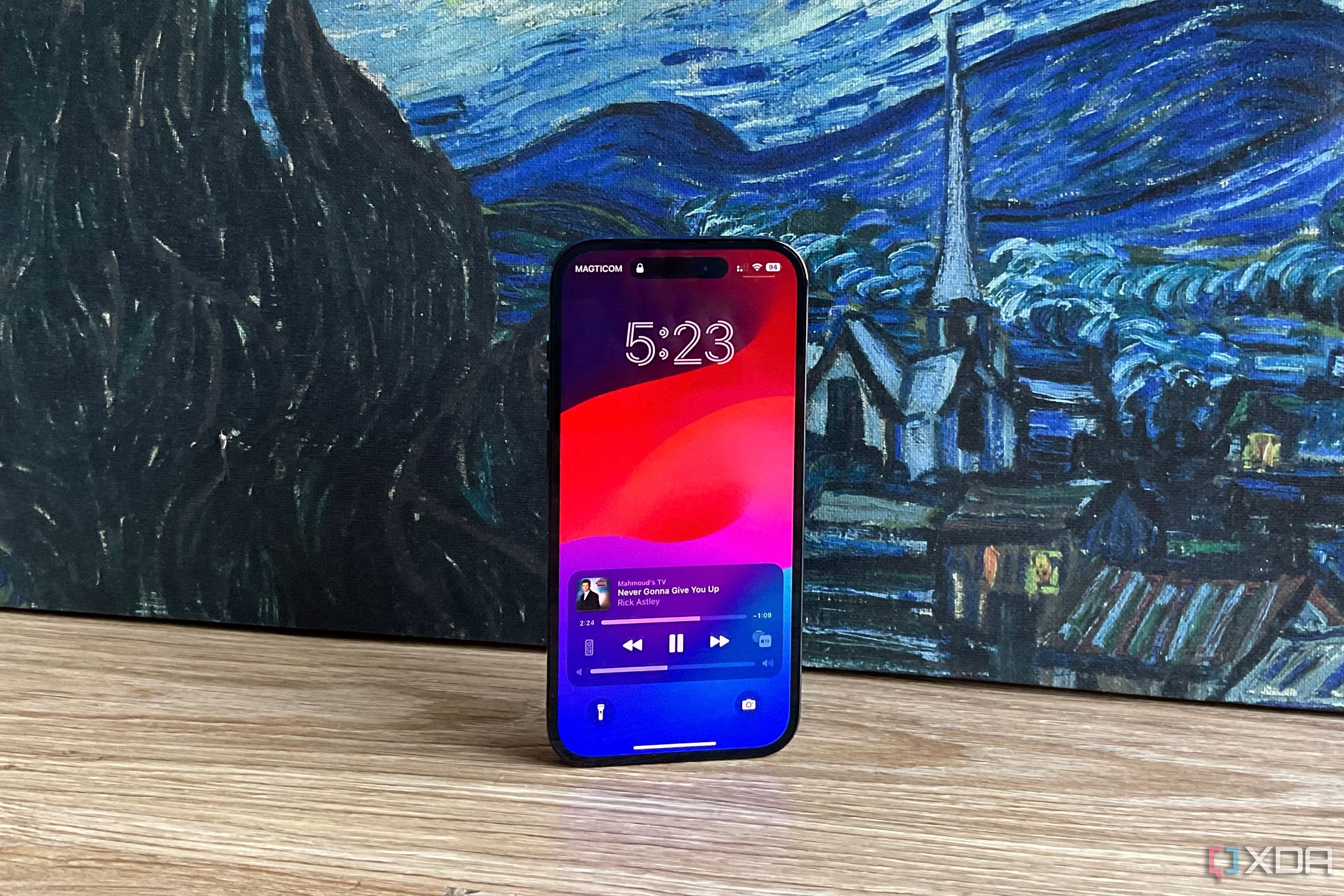 iOS 17 Lock Screen on iPhone 14 Pro.