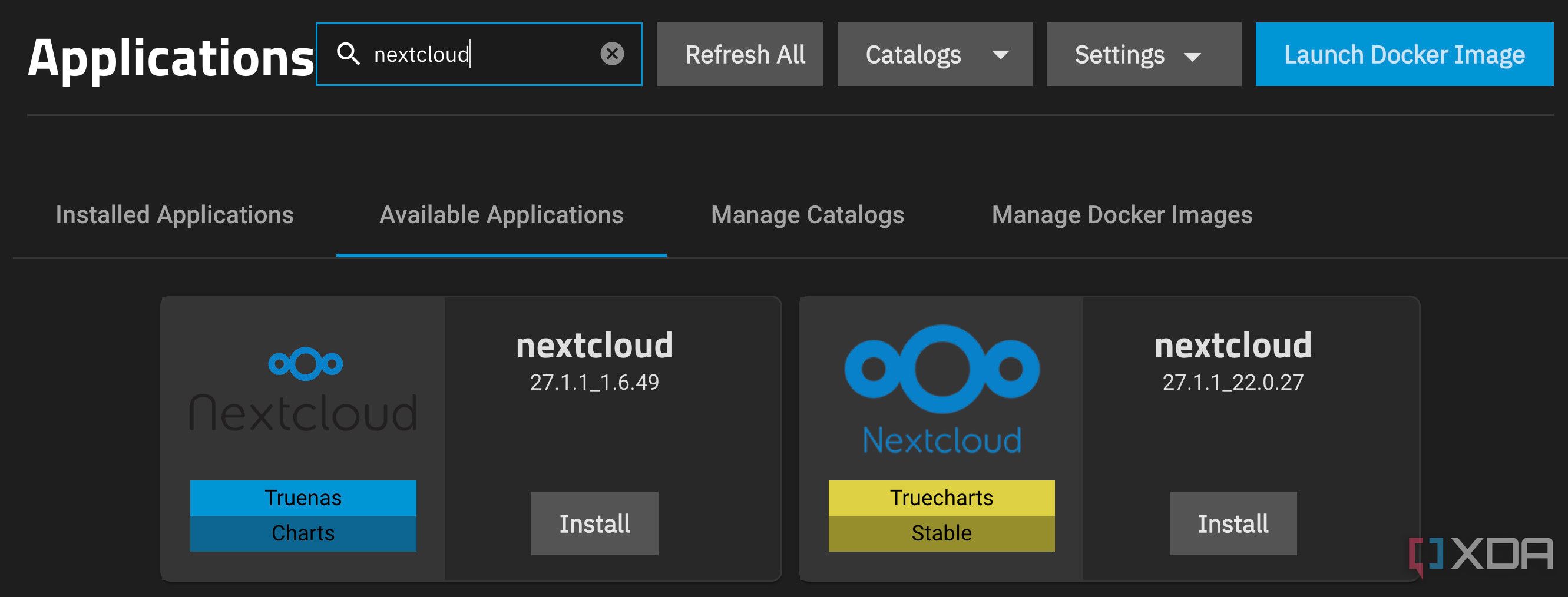 Nextcloud installation window.