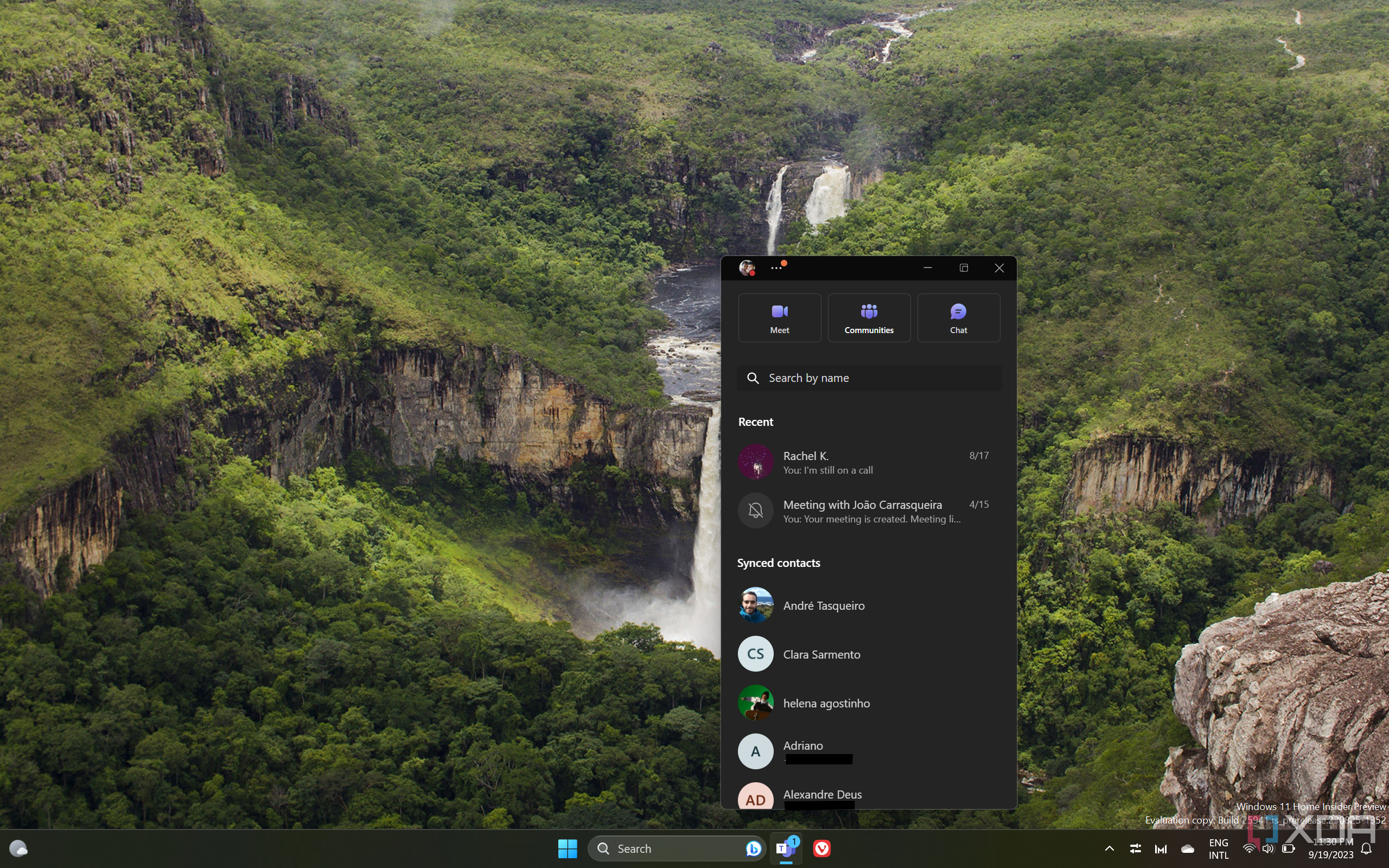 Screenshot of Microsoft Teams in Windows 11 version 23H2