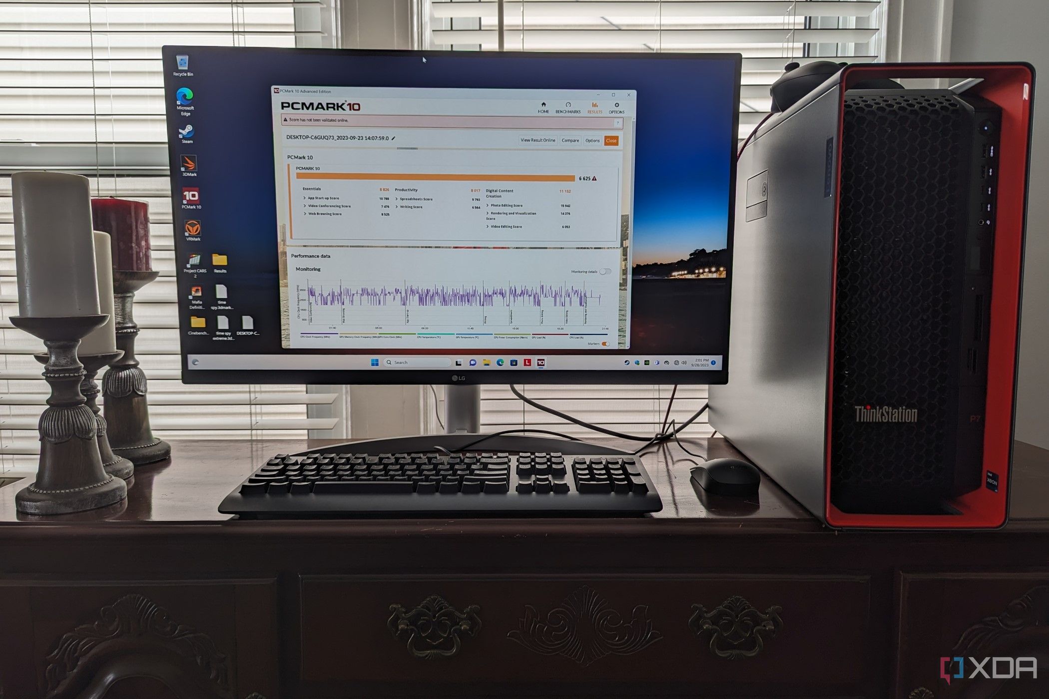 El benchmark PC Mark 10 en la ThinkStation P7