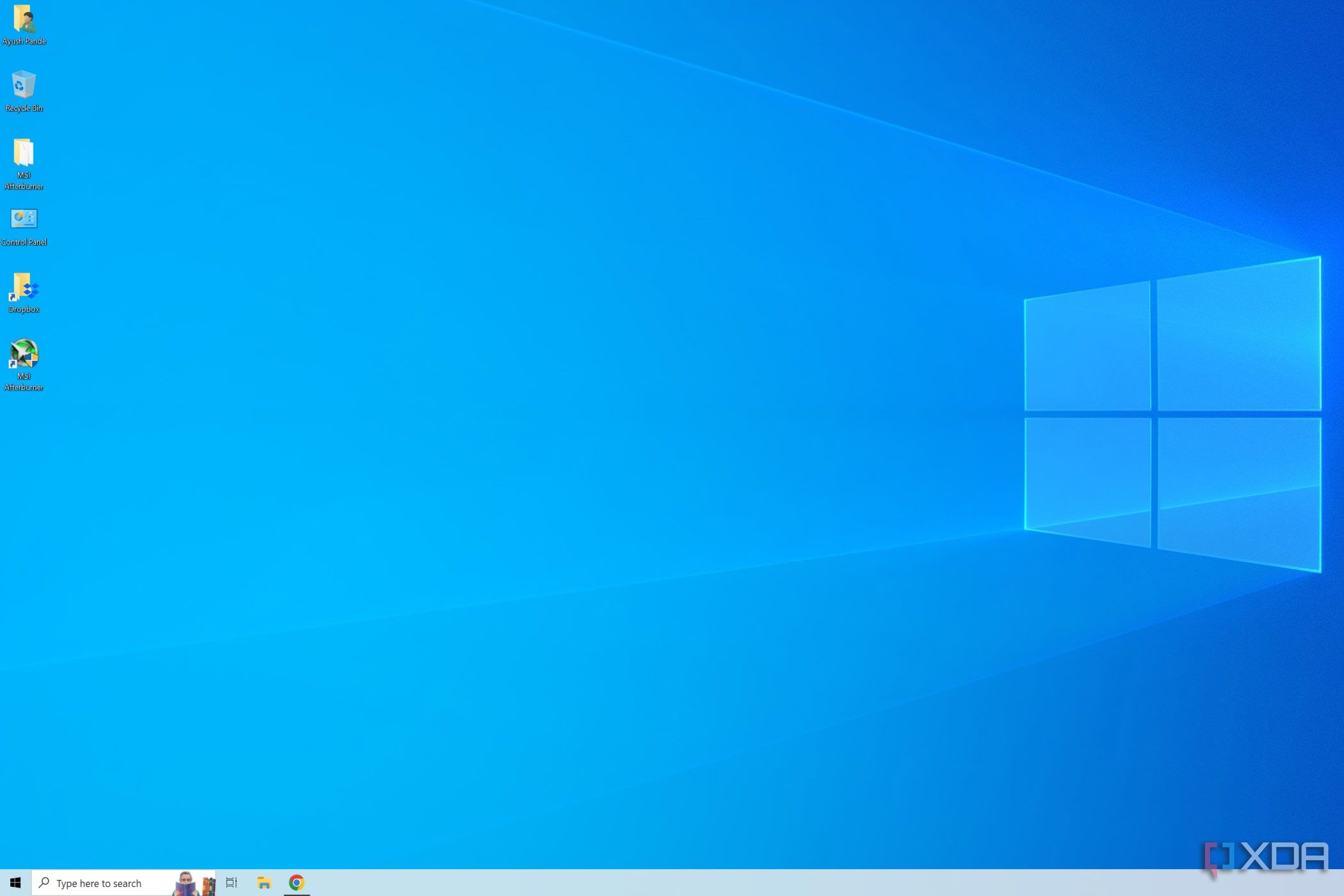 A screenshot of the Desktop in Windows 10