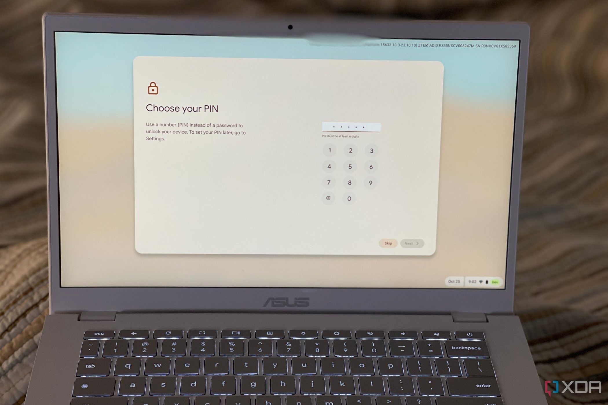 Setting a PIN on a Chromebook