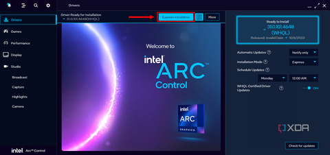 آپدیت کارت گرافیک intel