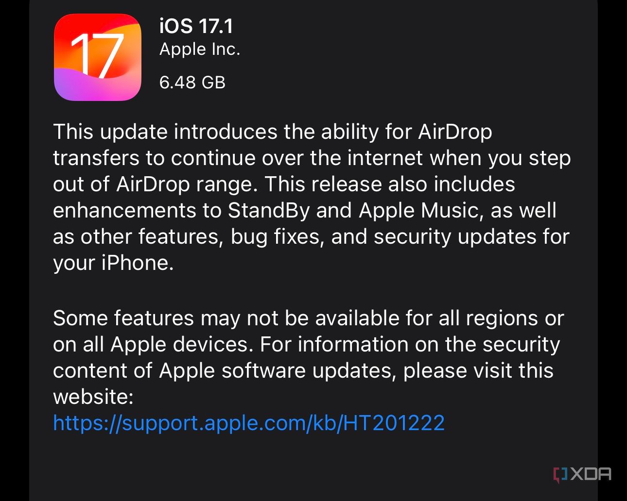 iOS 17.1