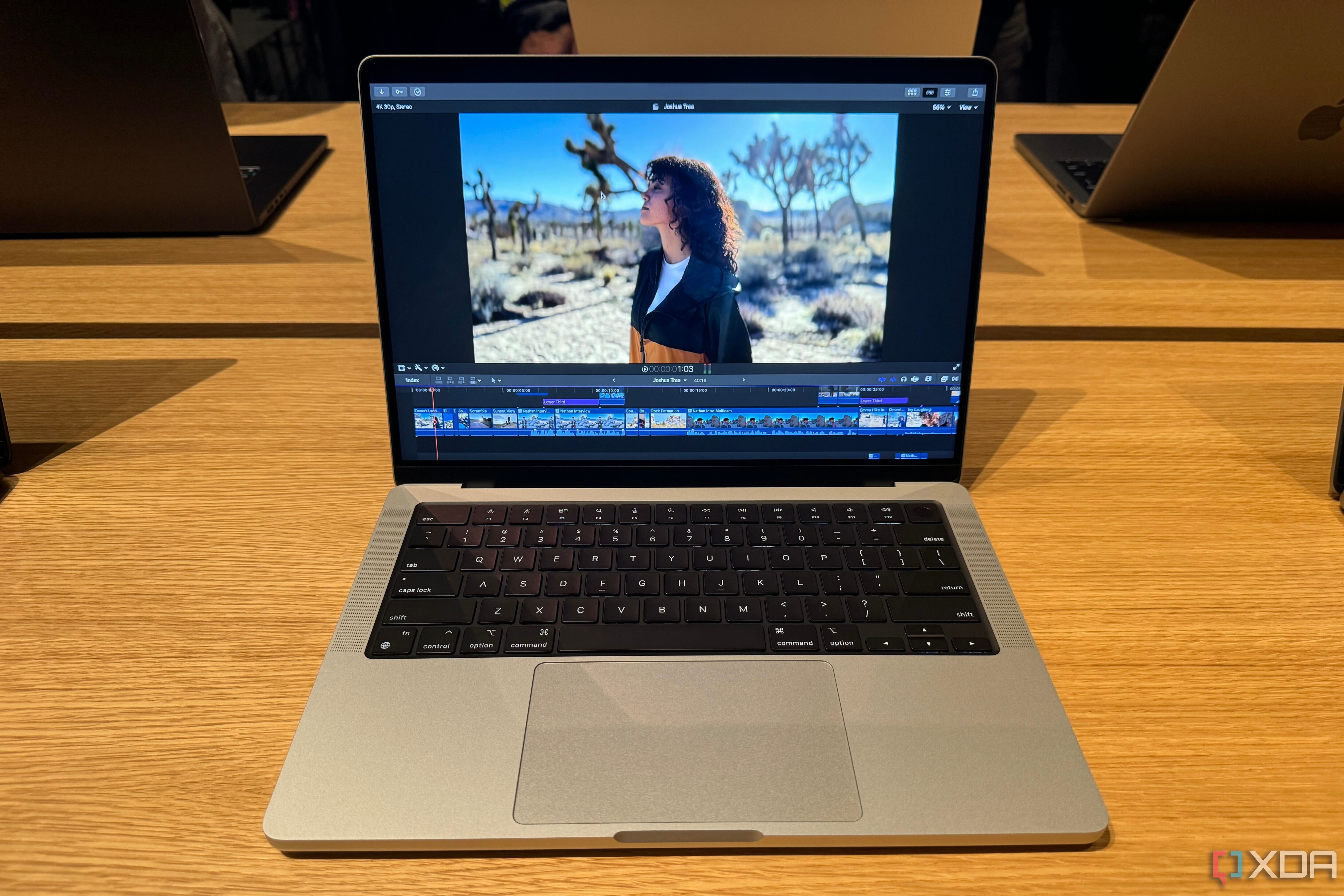 MacBook Pro M3 showing video editing software