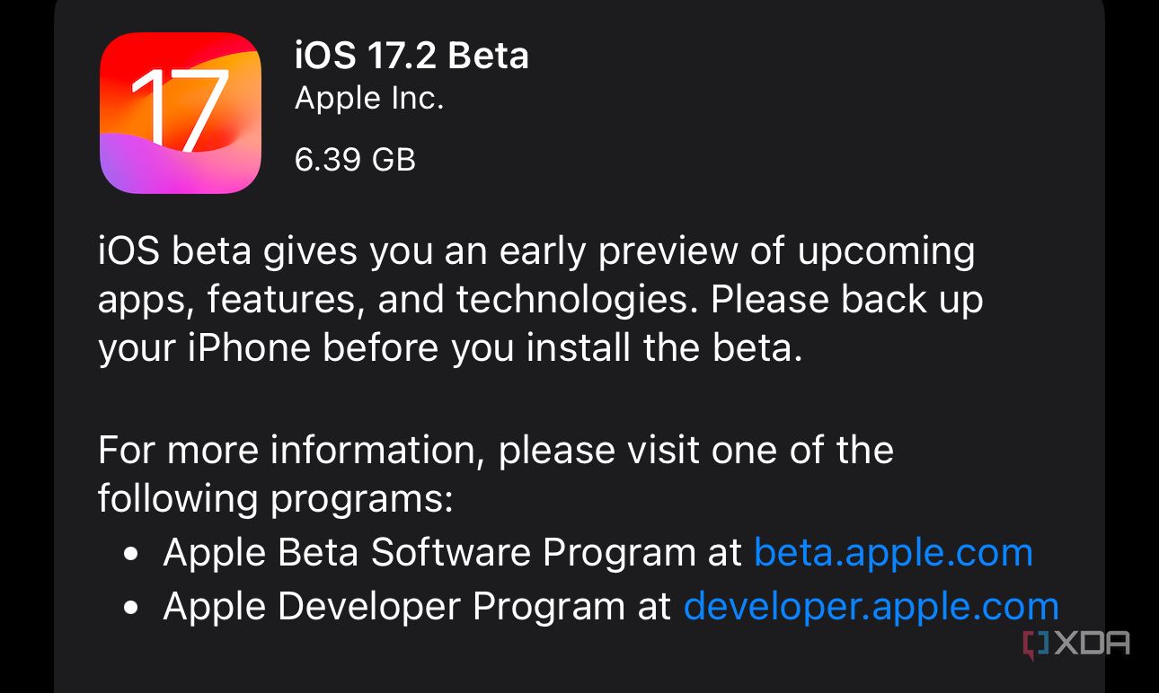 iOS 17.2 beta 1