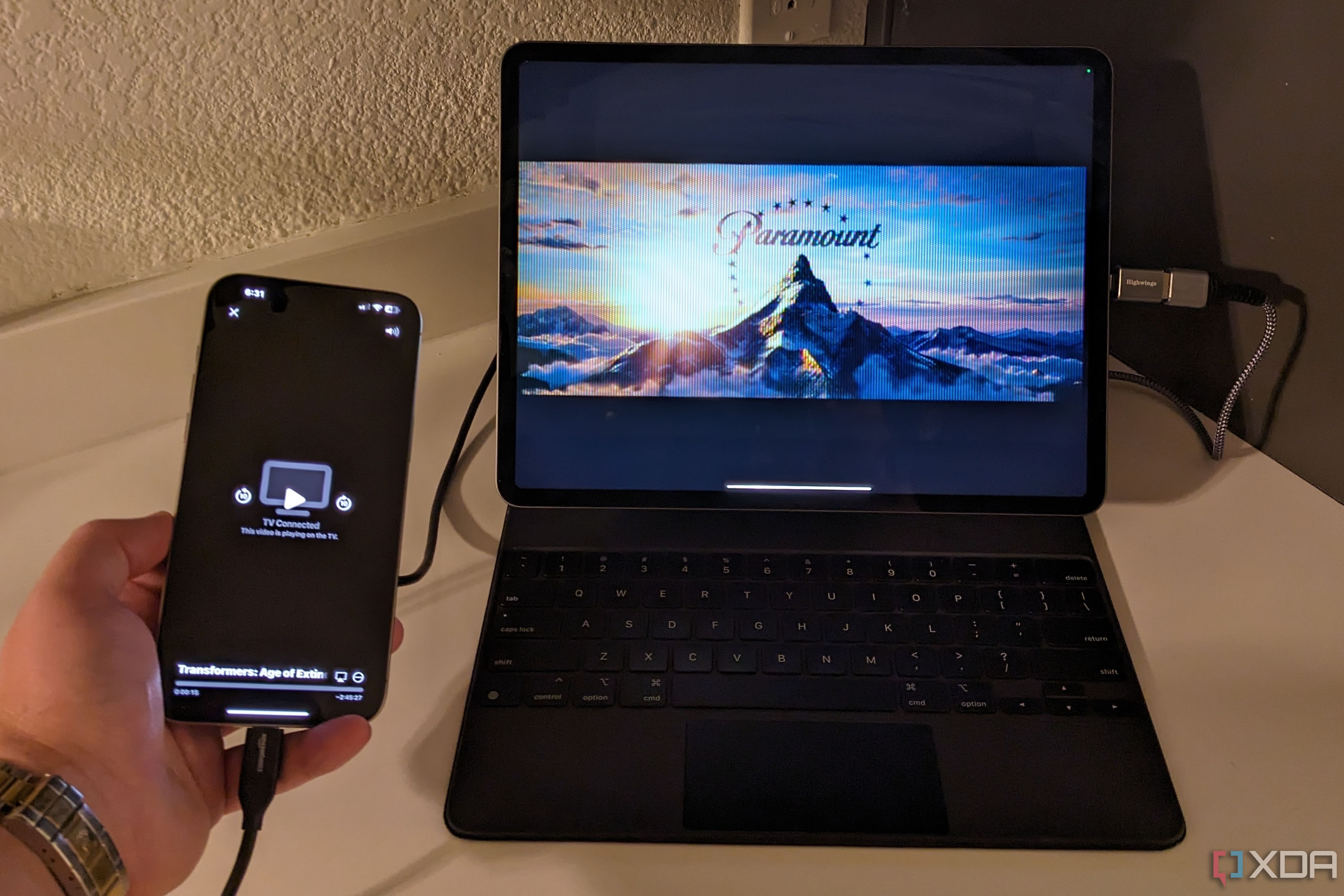 I connected my iPhone to my iPad using Orion.