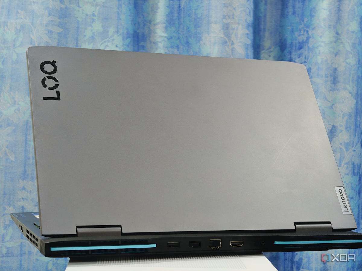 An image showing the top panel of the Lenovo LOQ 15 laptop.