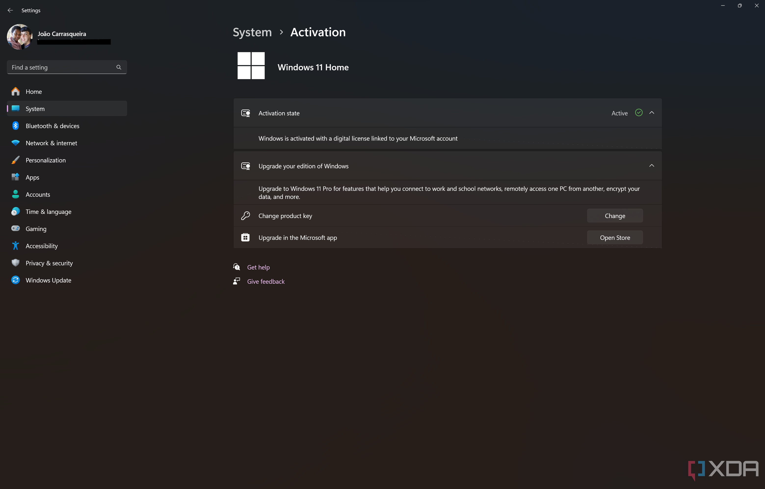 Screenshot of the Activation page in Windows 11 Settings