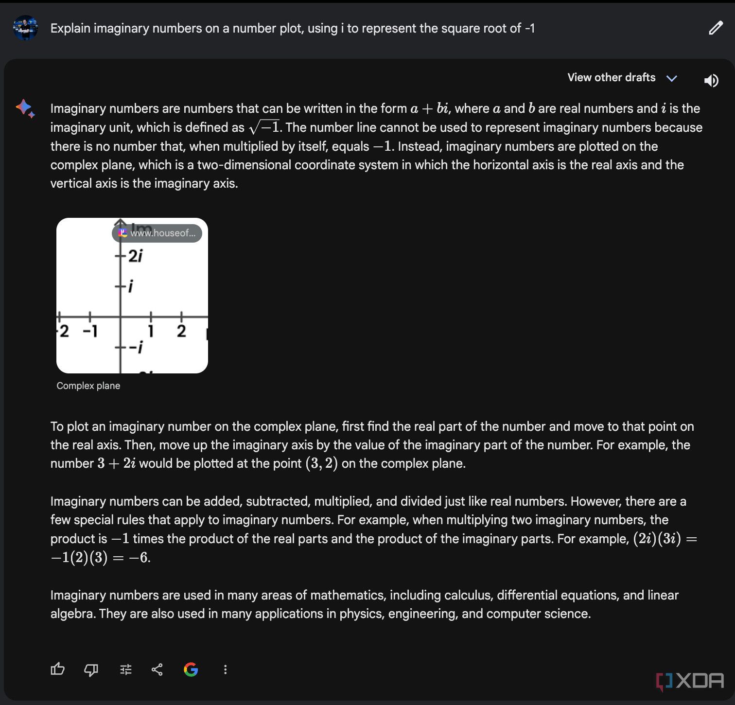 Google Bard puede explicar cómo funcionan los números imaginarios