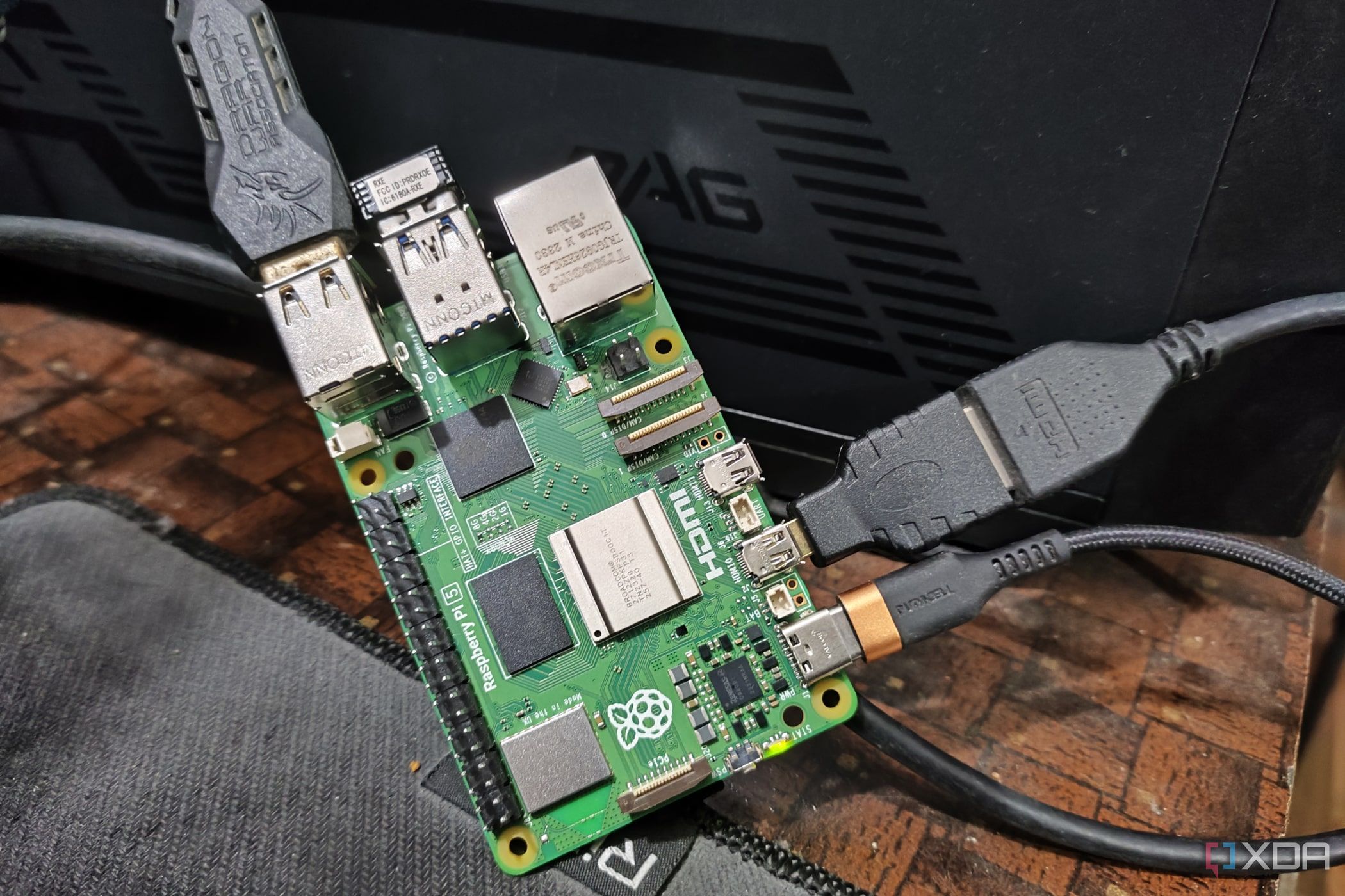 A lifestyle image of the Raspberry Pi 5