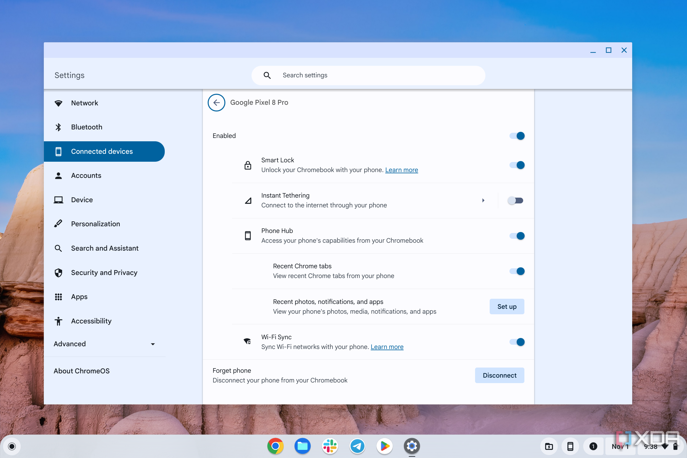 Android phone features on ChromeOS