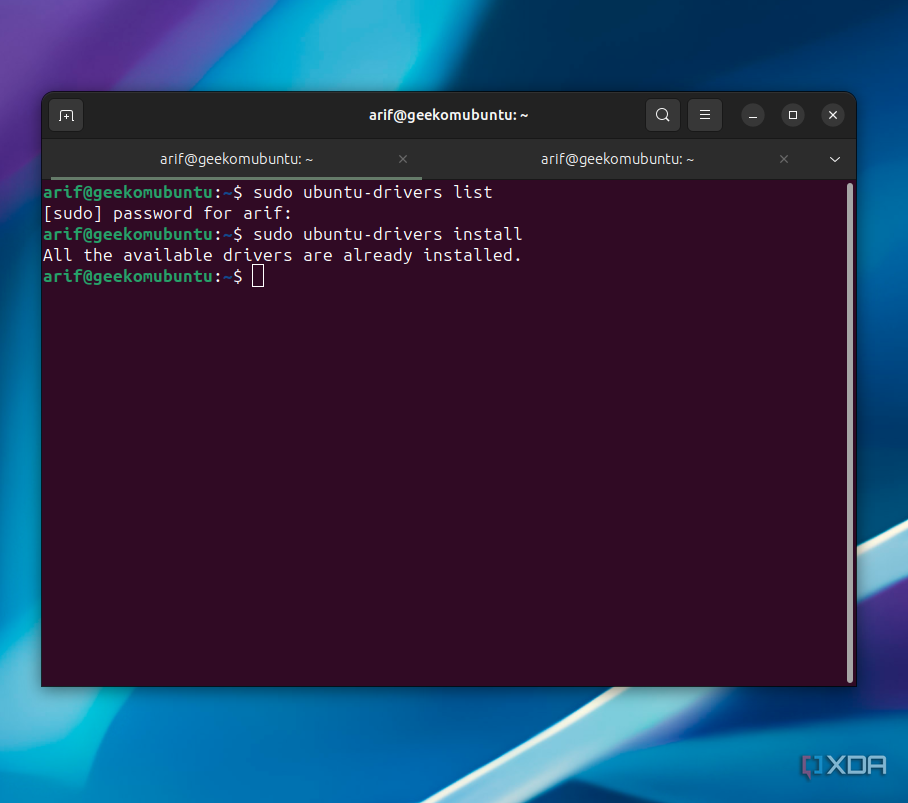 Install drivers ubuntu online terminal