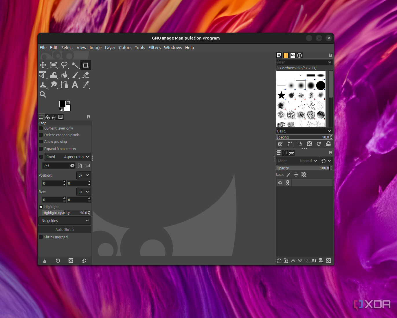 GIMP работает с пустым холстом в Ubuntu