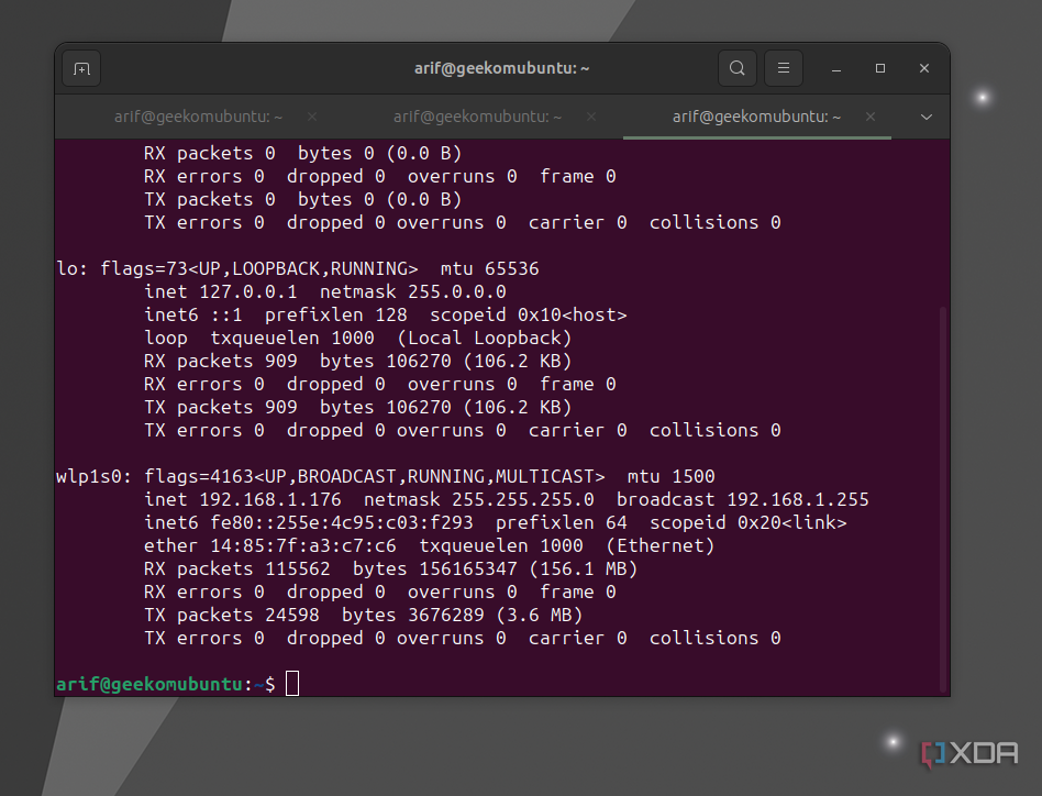 Una captura de pantalla de la red wifi inet en Ubuntu