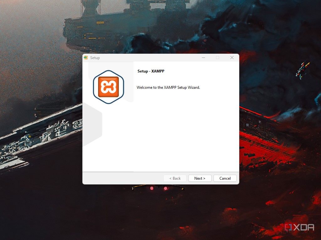 A Windows 11 screenshot showing the XAMPP installation Wizard.
