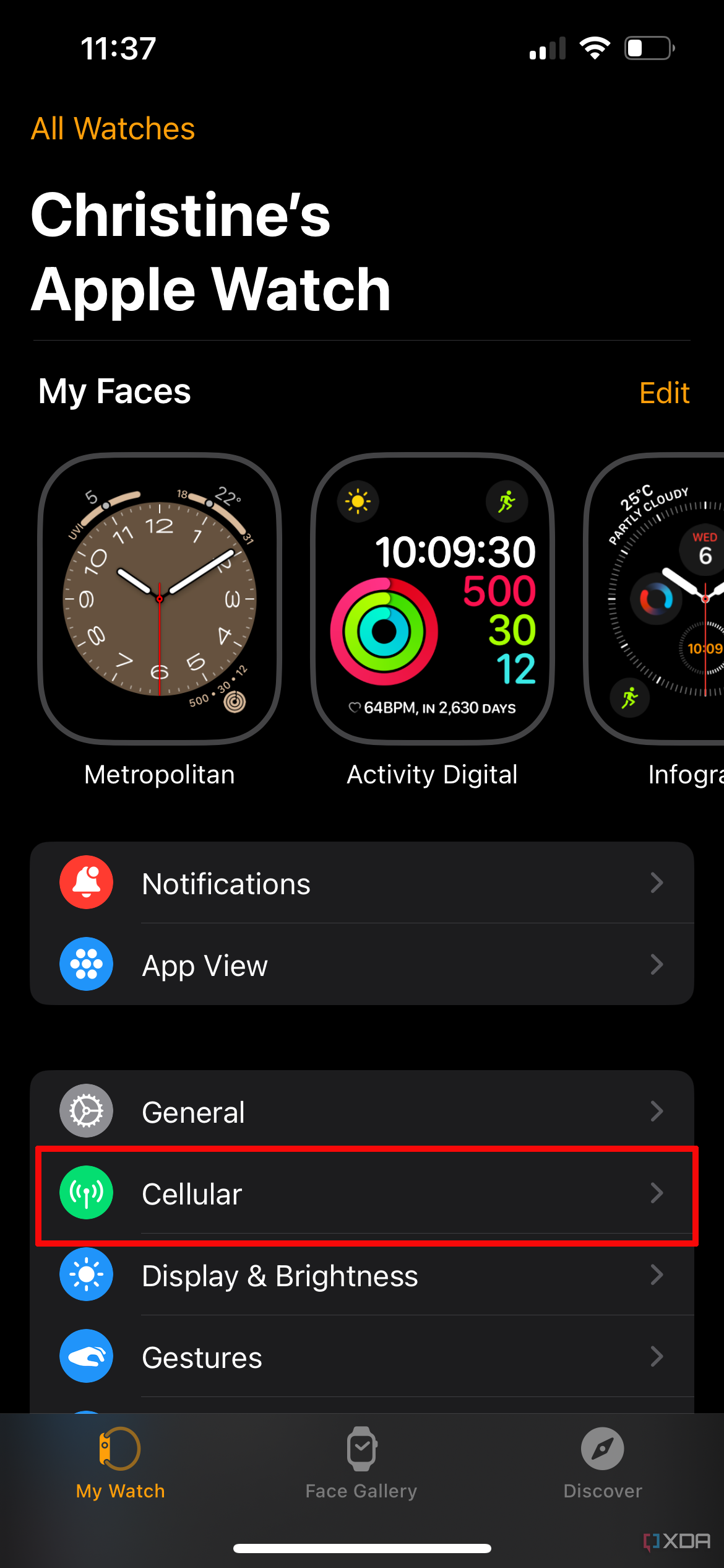 Apple watch 2024 setup cellular