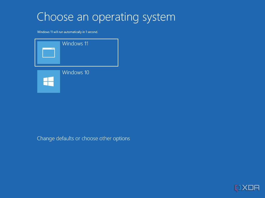 Screenshot of a computer asking the user which operating system to boot into