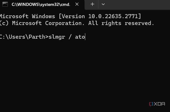 The steps to activate Windows via Command Prompt menu