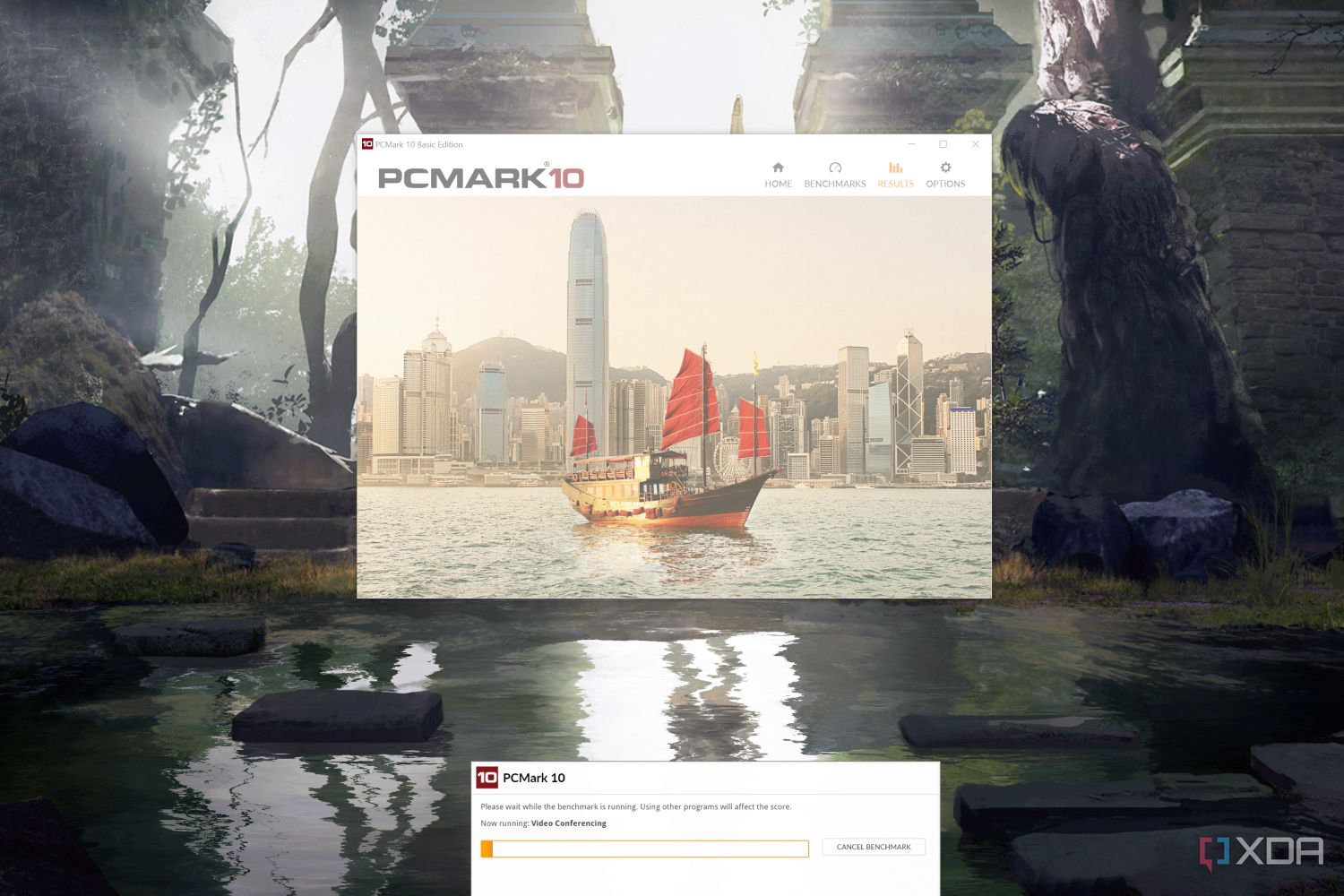 Una captura de pantalla de PCMark10 ejecutándose en un sistema