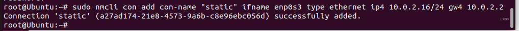 Agregar una conexión estática en nmcli