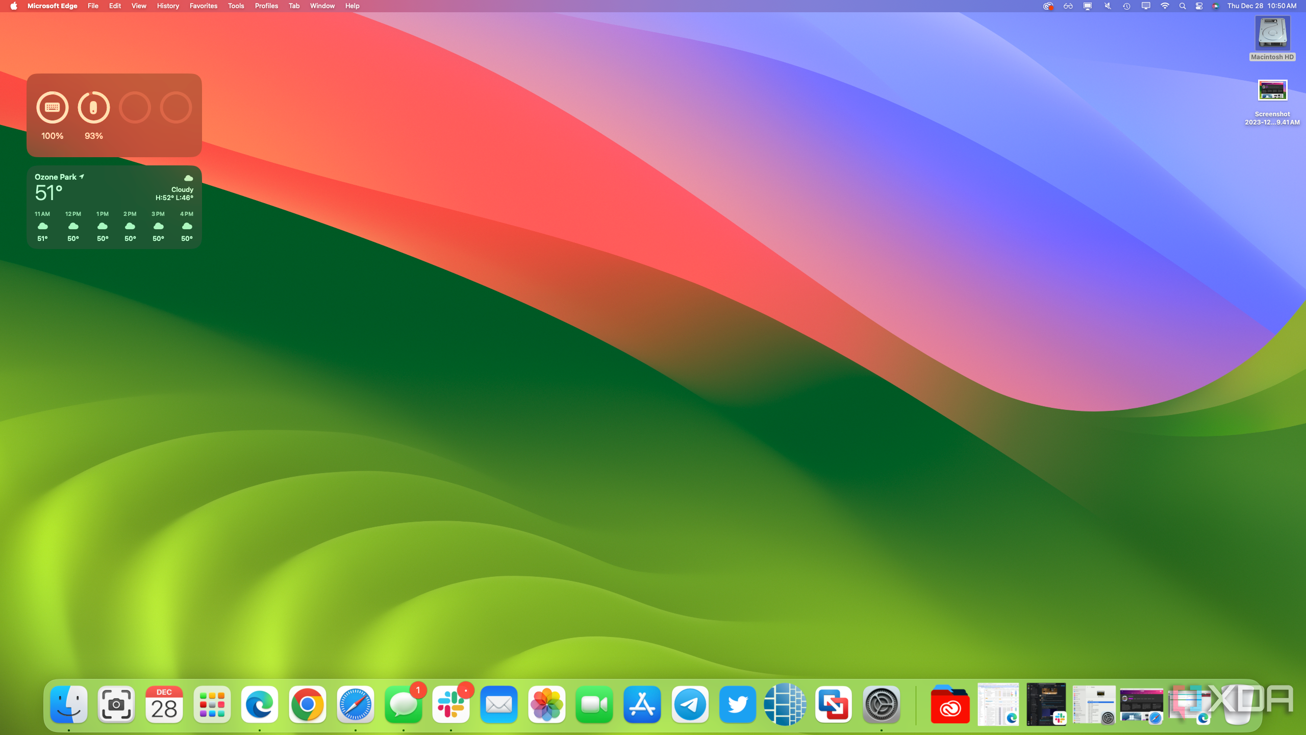 A screenshot of the macOS desktop showing a few applications pinned to the dock