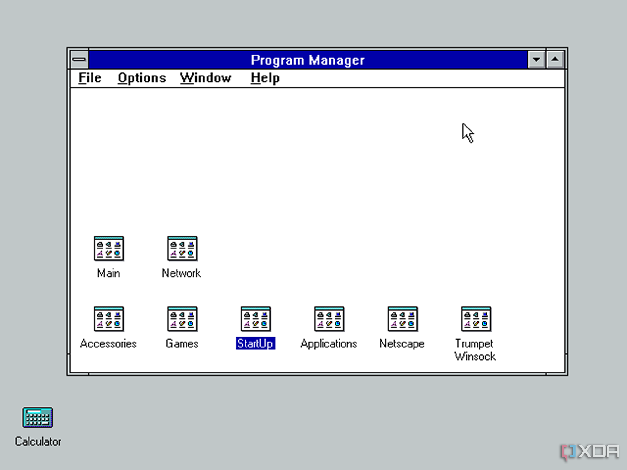 Captura de pantalla del Administrador de programas de Windows 3.11