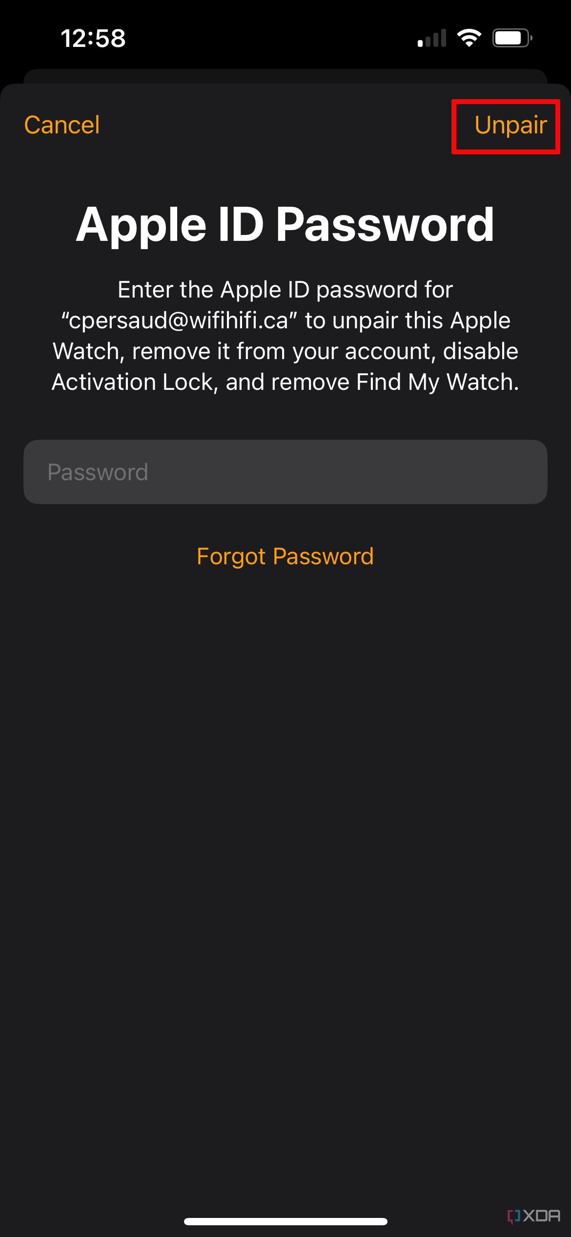 Apple watch id online locked