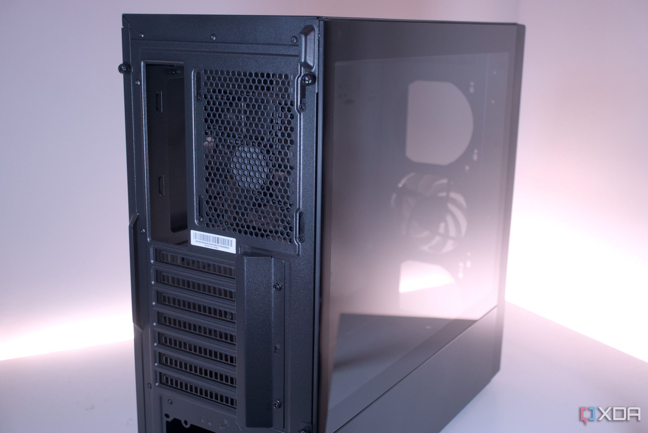 Site rear view of the Cooler Master MasterBox NR600